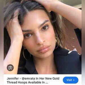 Jennifer Fisher 2 inch Gold Plated Brass Thread Hoop Earrings